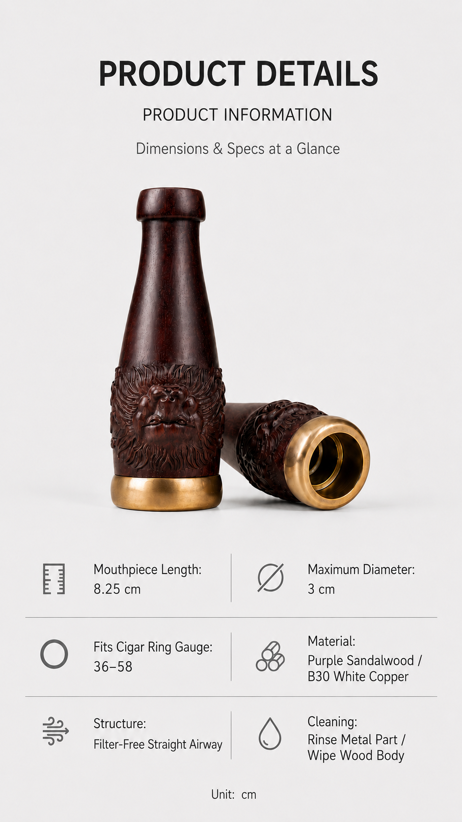 LION CIGAR MOUTHPIECE 12 12
