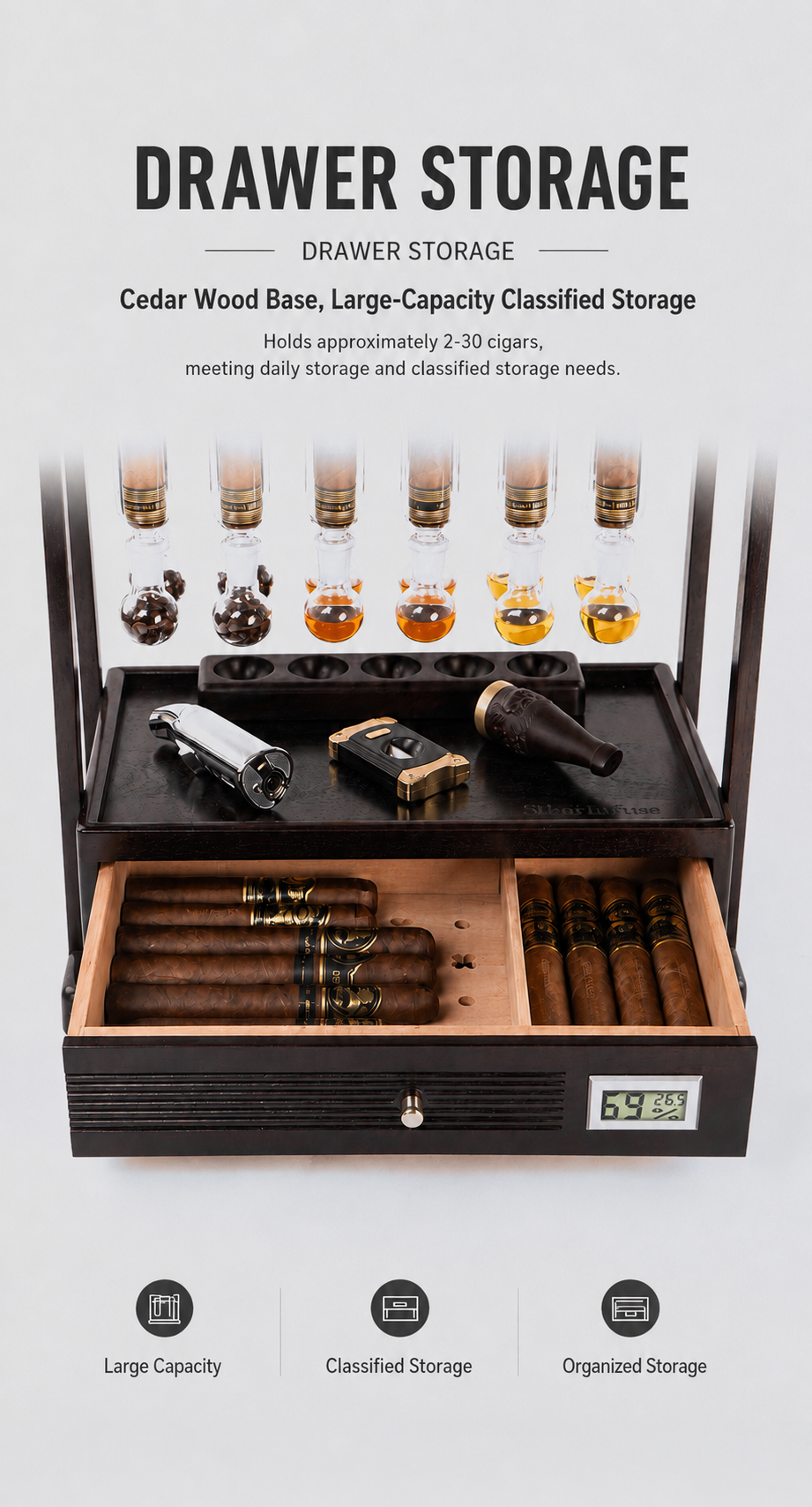 Exquisite Rosewood Cigar Humidor | A Legacy of Fine Wood, Crafted for the Ultimate Cigar Experience 3 3